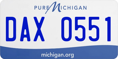 MI license plate DAX0551
