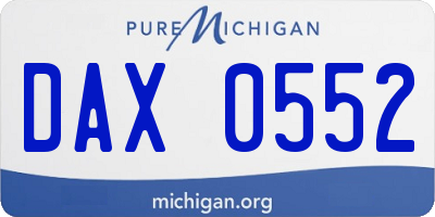 MI license plate DAX0552