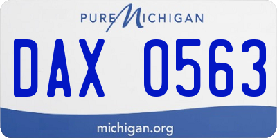 MI license plate DAX0563