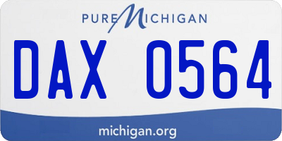 MI license plate DAX0564
