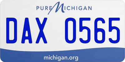 MI license plate DAX0565