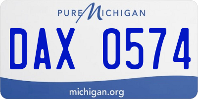 MI license plate DAX0574