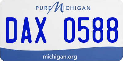 MI license plate DAX0588