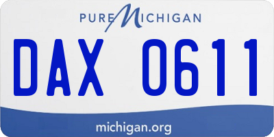 MI license plate DAX0611