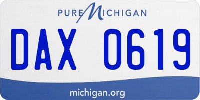 MI license plate DAX0619
