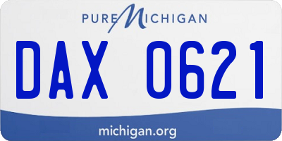 MI license plate DAX0621