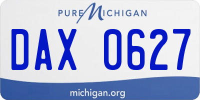 MI license plate DAX0627