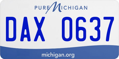 MI license plate DAX0637