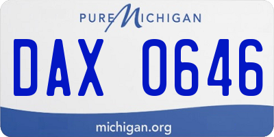 MI license plate DAX0646