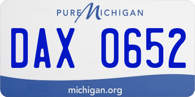 MI license plate DAX0652
