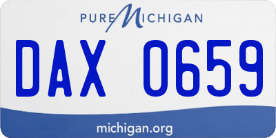 MI license plate DAX0659