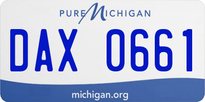 MI license plate DAX0661