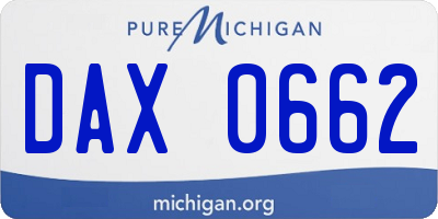 MI license plate DAX0662