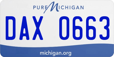 MI license plate DAX0663