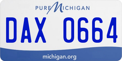 MI license plate DAX0664