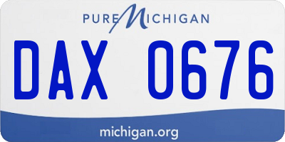MI license plate DAX0676