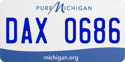 MI license plate DAX0686