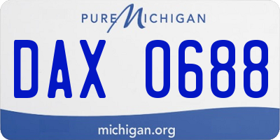 MI license plate DAX0688