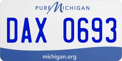 MI license plate DAX0693