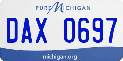 MI license plate DAX0697