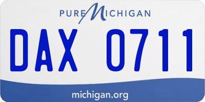 MI license plate DAX0711