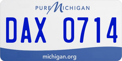 MI license plate DAX0714
