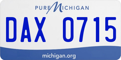 MI license plate DAX0715