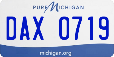 MI license plate DAX0719