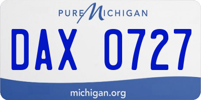MI license plate DAX0727