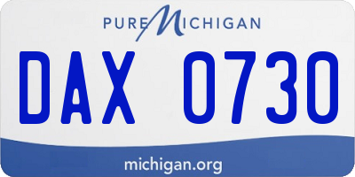 MI license plate DAX0730