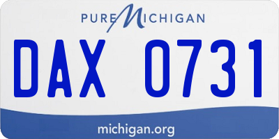 MI license plate DAX0731