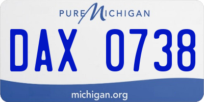 MI license plate DAX0738