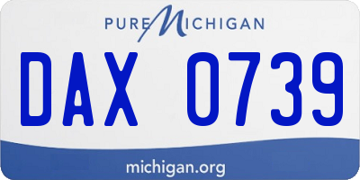 MI license plate DAX0739