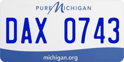 MI license plate DAX0743
