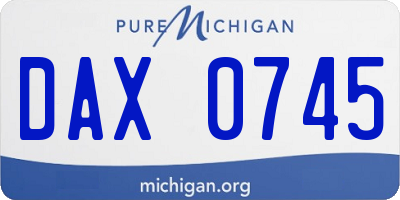 MI license plate DAX0745