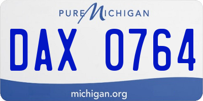 MI license plate DAX0764