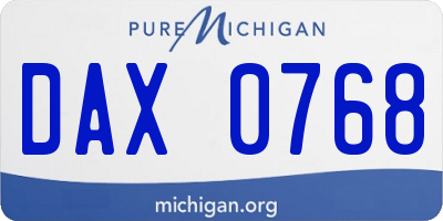 MI license plate DAX0768