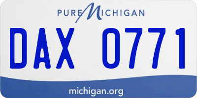 MI license plate DAX0771