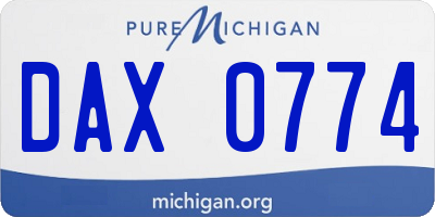 MI license plate DAX0774