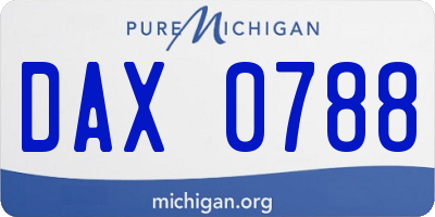 MI license plate DAX0788