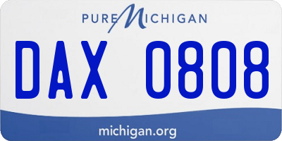 MI license plate DAX0808