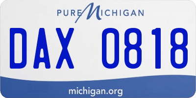 MI license plate DAX0818