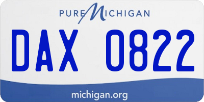 MI license plate DAX0822