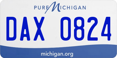 MI license plate DAX0824
