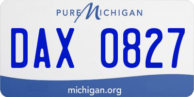MI license plate DAX0827