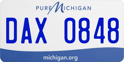 MI license plate DAX0848