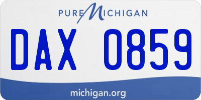 MI license plate DAX0859