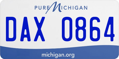 MI license plate DAX0864