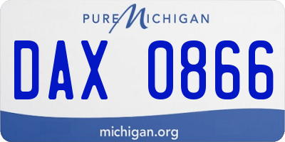 MI license plate DAX0866