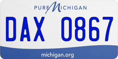 MI license plate DAX0867